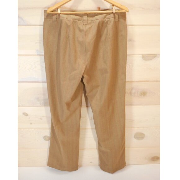 Venezia Women's size 16 Dress Pants Tan Pinstripe Stretch Careerwear Office NWT - Picture 3 of 9